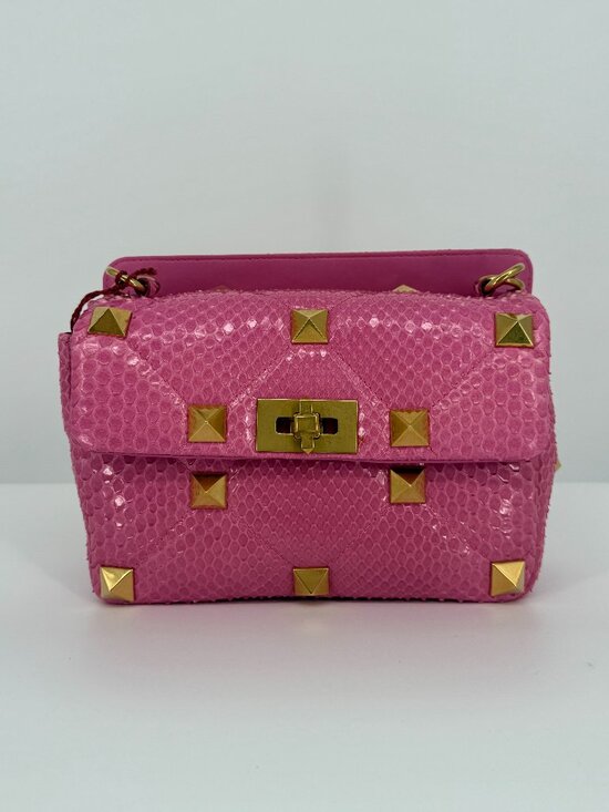 Valentino Garavani Handbags - Valentino Garavani Genuine Python Roman Stud - Medium